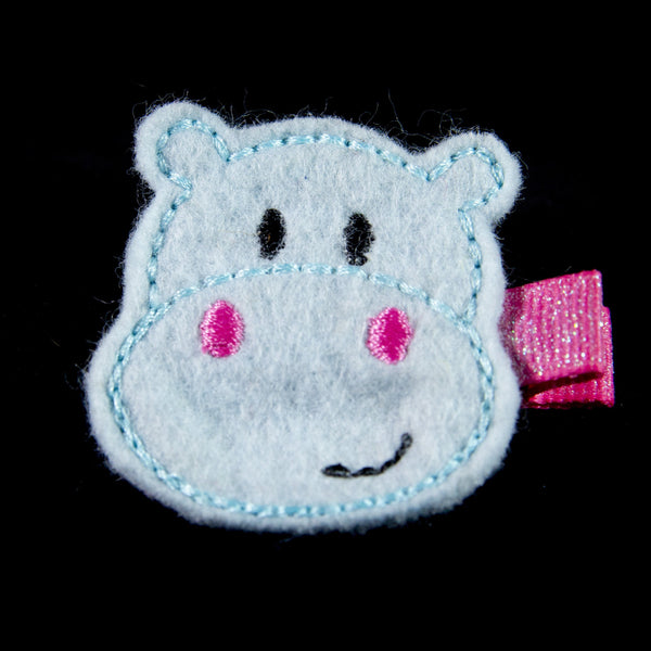 Happy Hippo Felt Hair Clippe