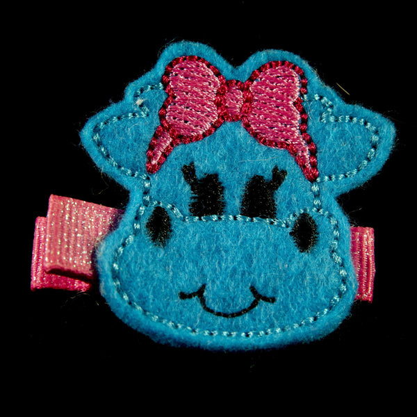 Happy Hippo Felt Hair Clippe