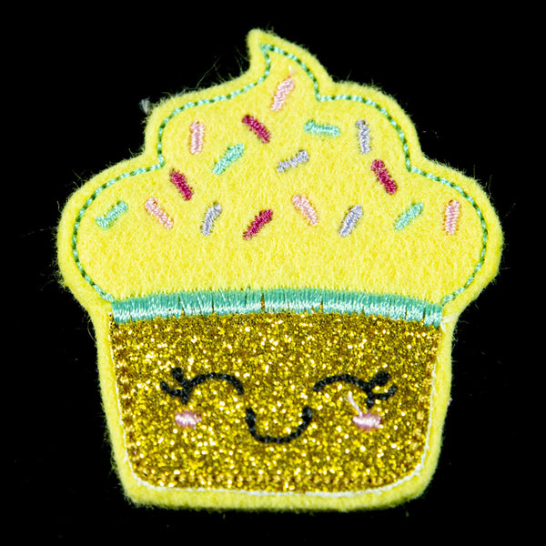 Cupcake Glitters Felt Hair Clippe