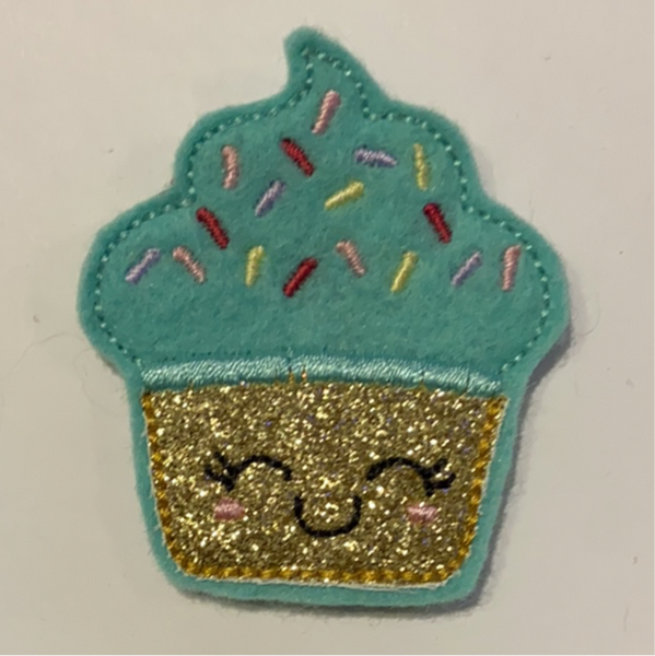 Cupcake Glitters Felt Hair Clippe