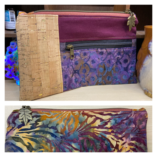 Cork & Batik Zippy Pouch