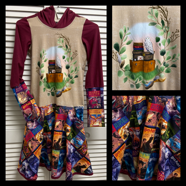 Lyrical Hoodie Dress *Custom Order* Side Pockets, Drop Waist