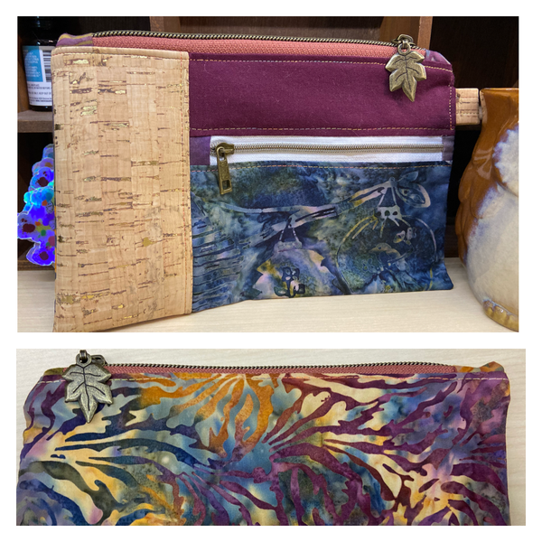 Cork & Batik Zippy Pouch