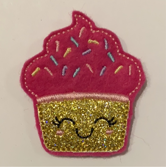 Cupcake Glitters Felt Hair Clippe
