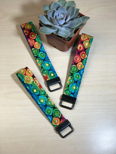 Rainbow fractals - Key Fob Wristlet - Wrist Lanyard