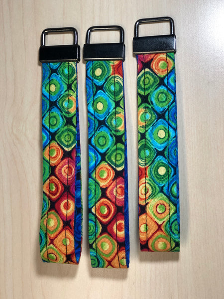 Rainbow fractals - Key Fob Wristlet - Wrist Lanyard
