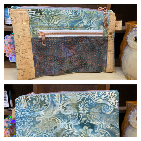 Cork & Batik Zippy Pouch
